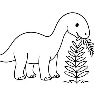 Plantenetende Dino Kleurplaat