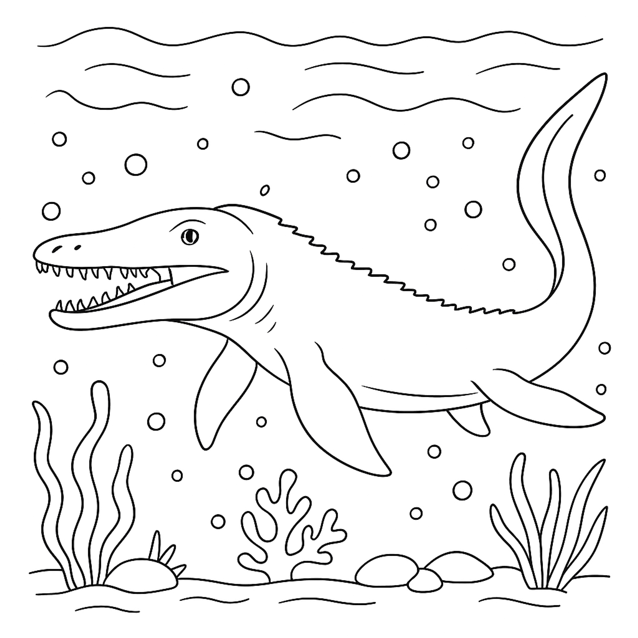 Mosasaurus Kleurplaat
