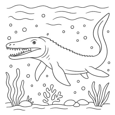 Mosasaurus Kleurplaat
