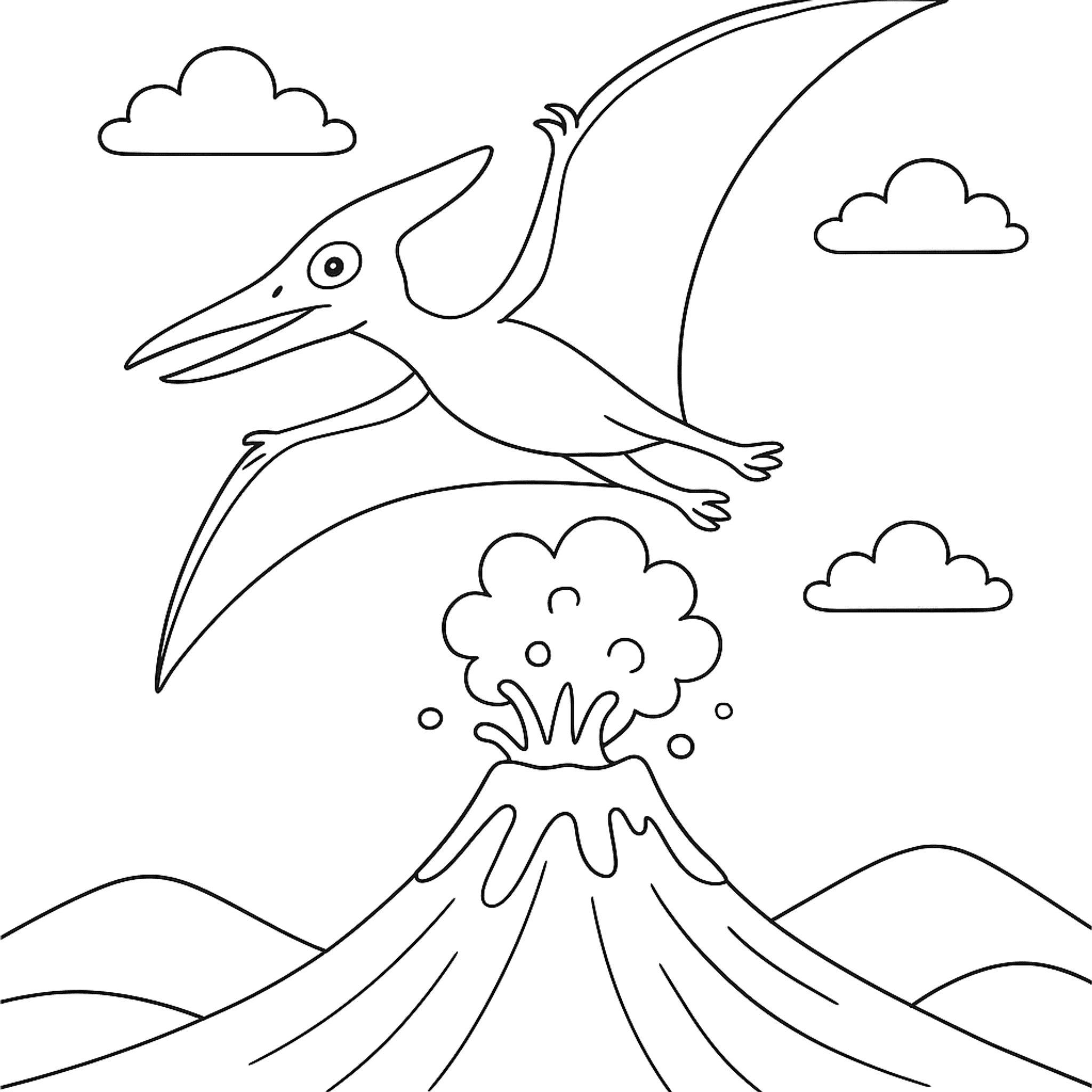 Pterodactylus Kleurplaat