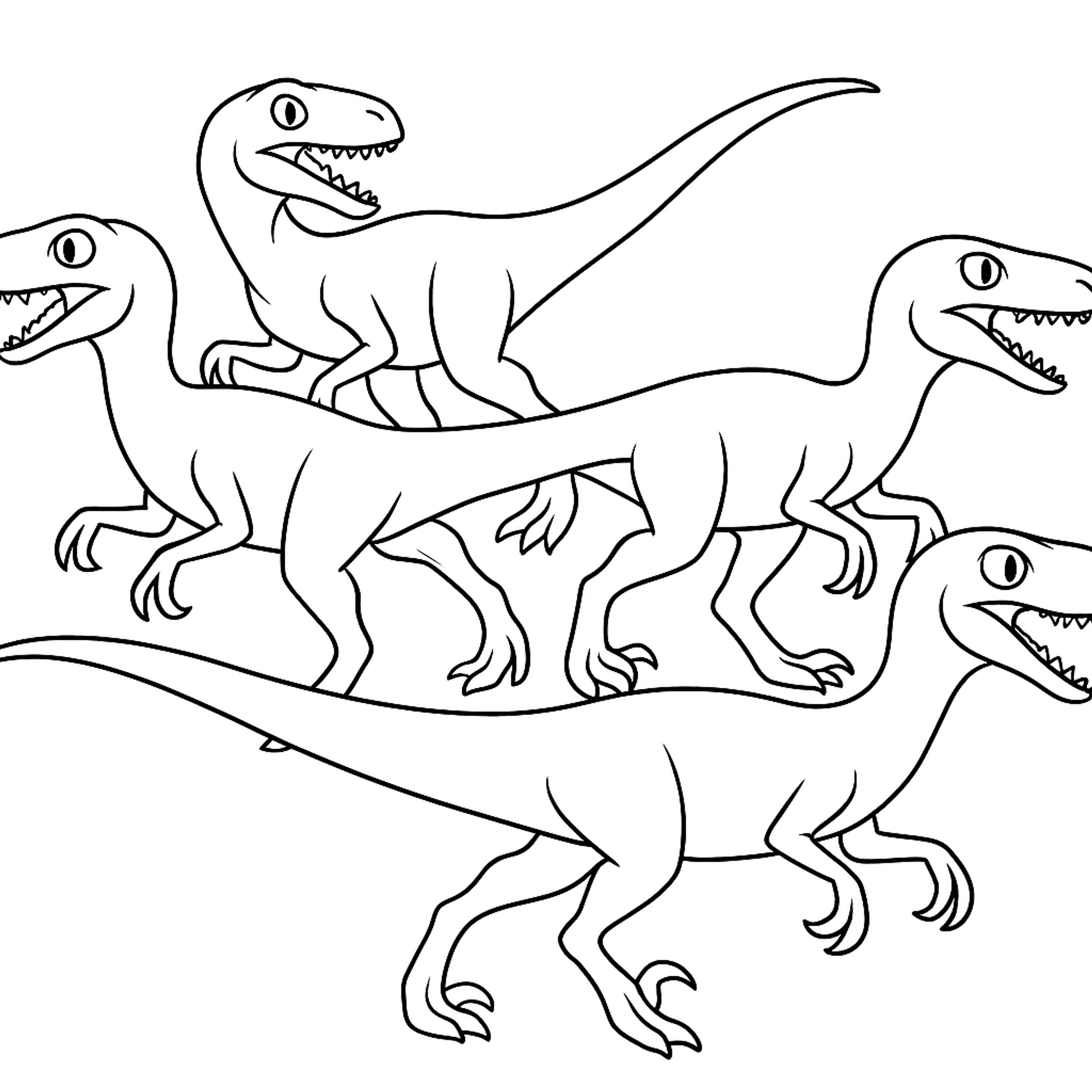 Raptor Pack Hunting Kleurplaat