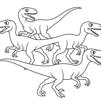 Raptor Pack Hunting Kleurplaat