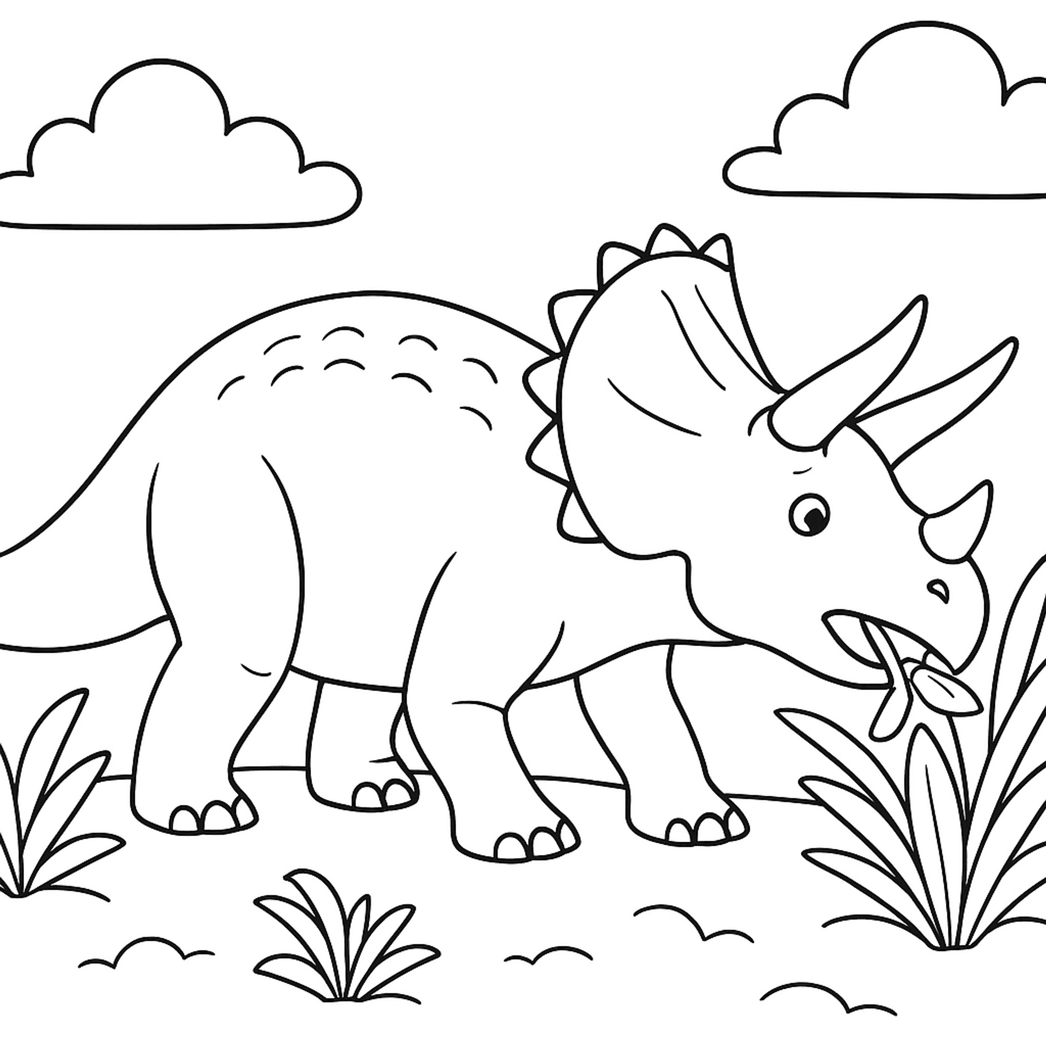 Triceratops Kleurplaat