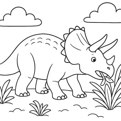 Triceratops Kleurplaat