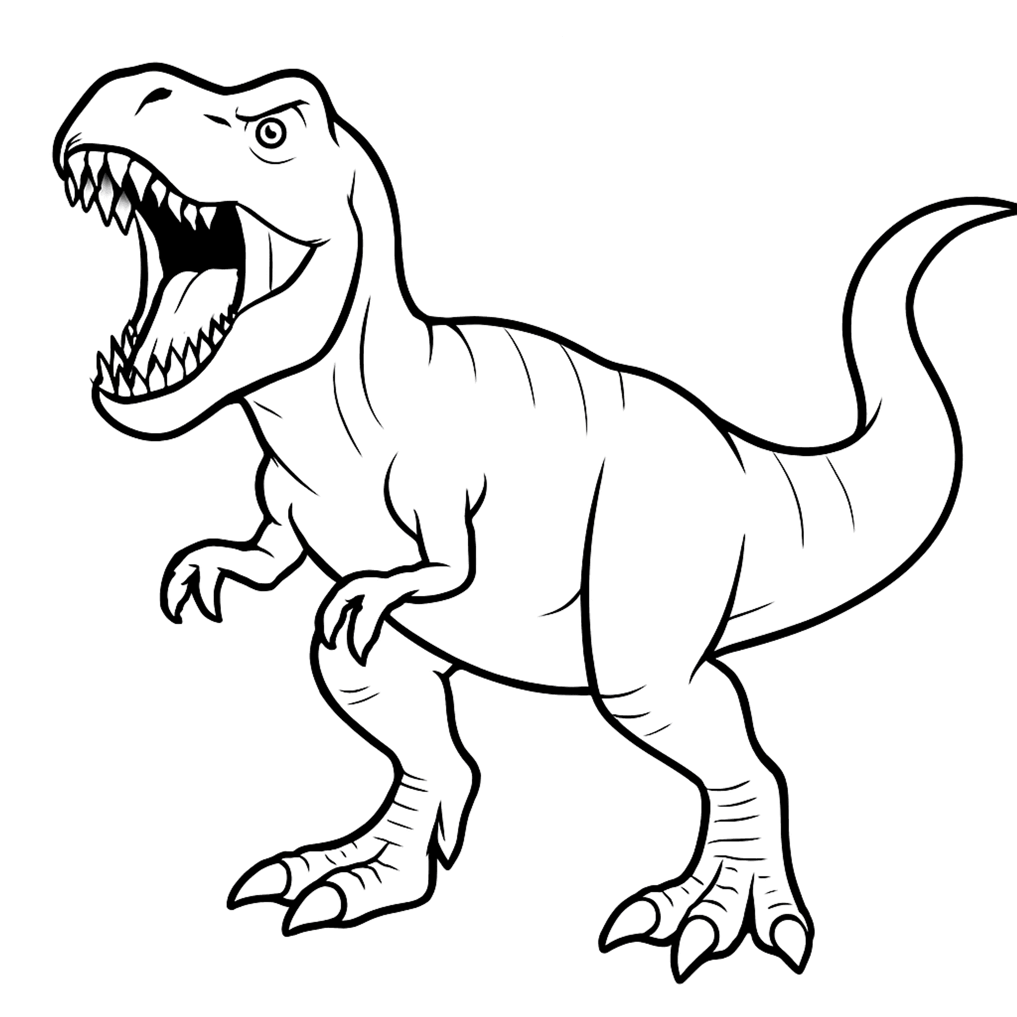 T-Rex Brullend Kleurplaat