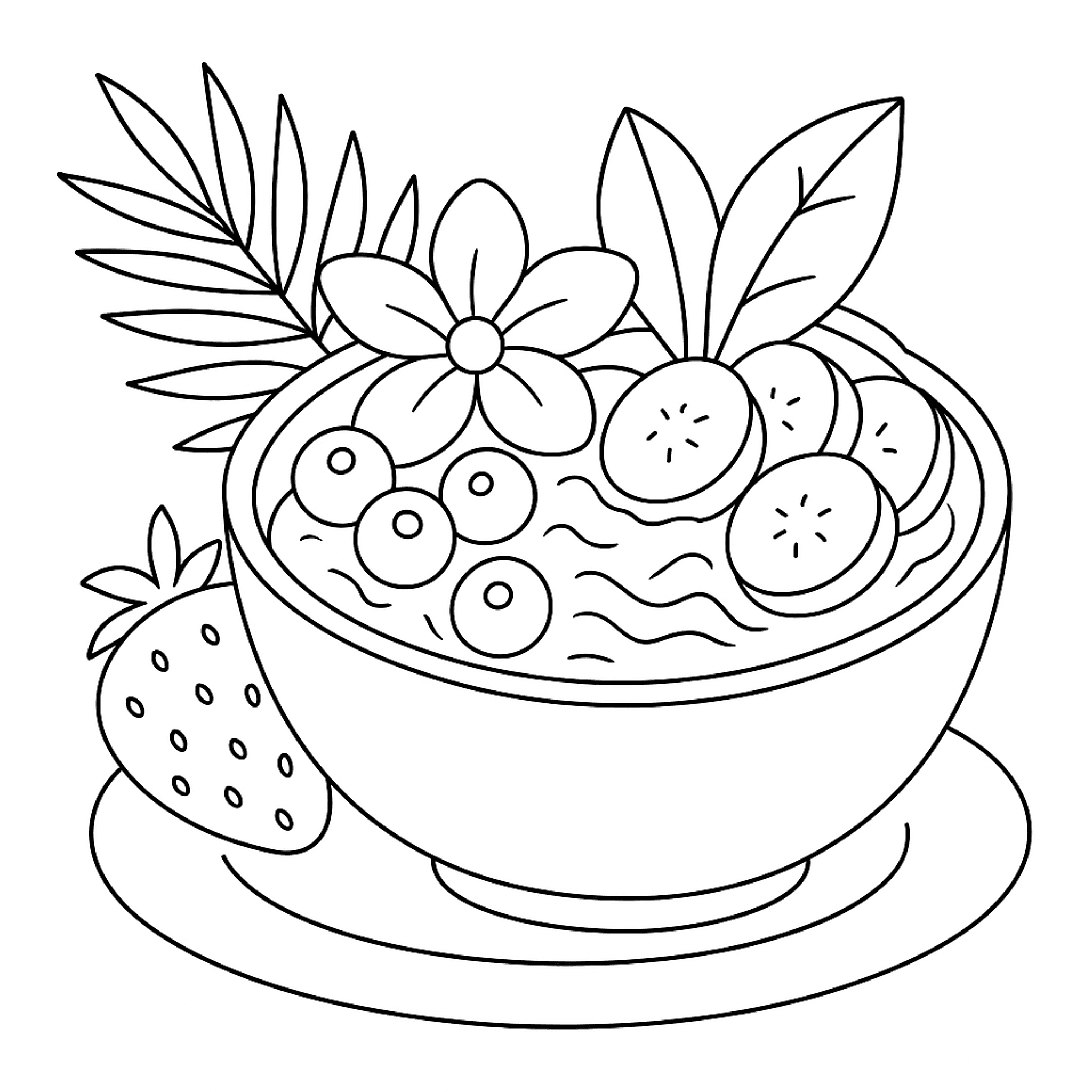 Acai Bowl Kleurplaat