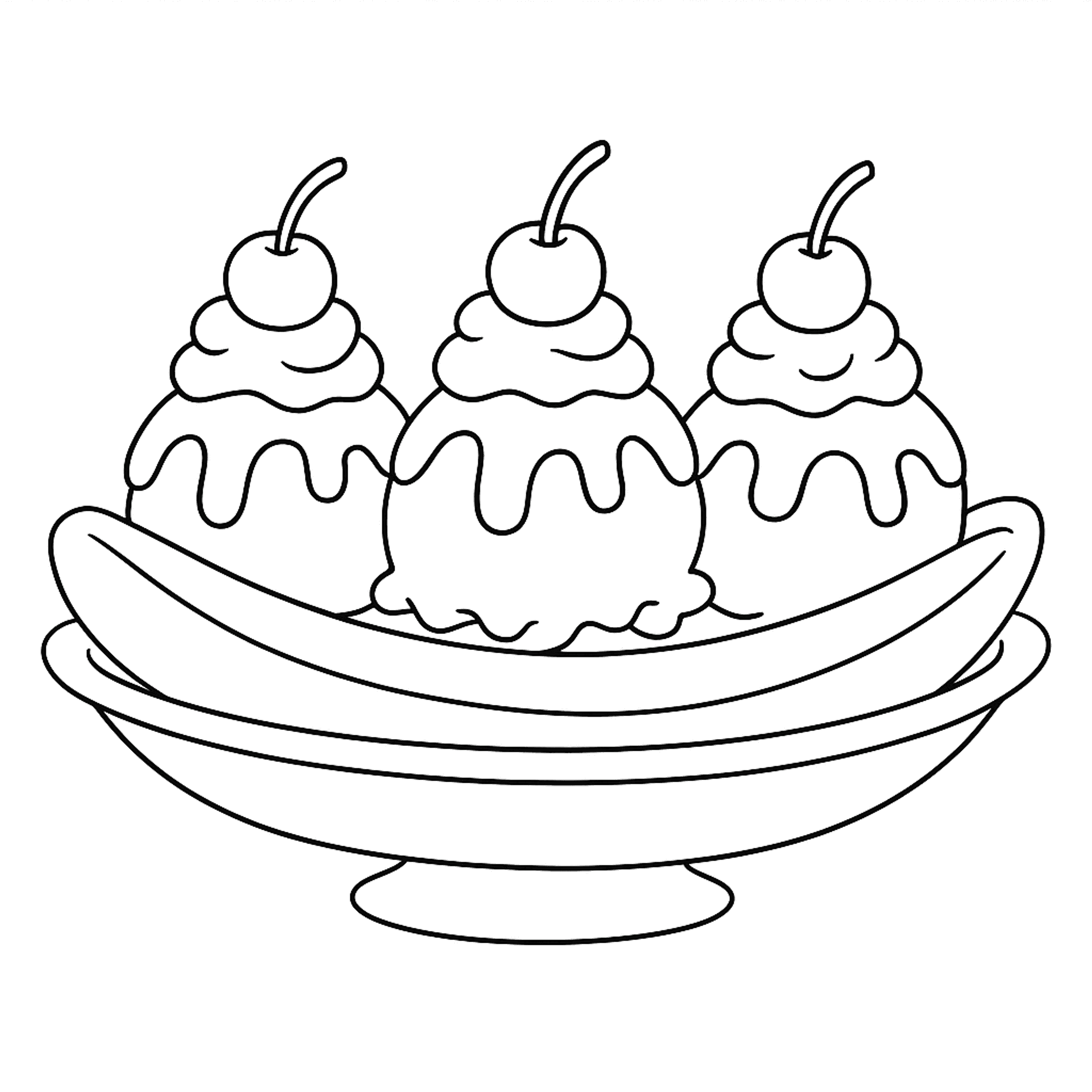 Bananensplit Kleurplaat