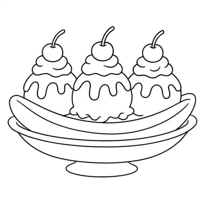 Bananensplit Kleurplaat