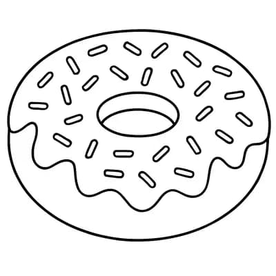 Donut Kleurplaat