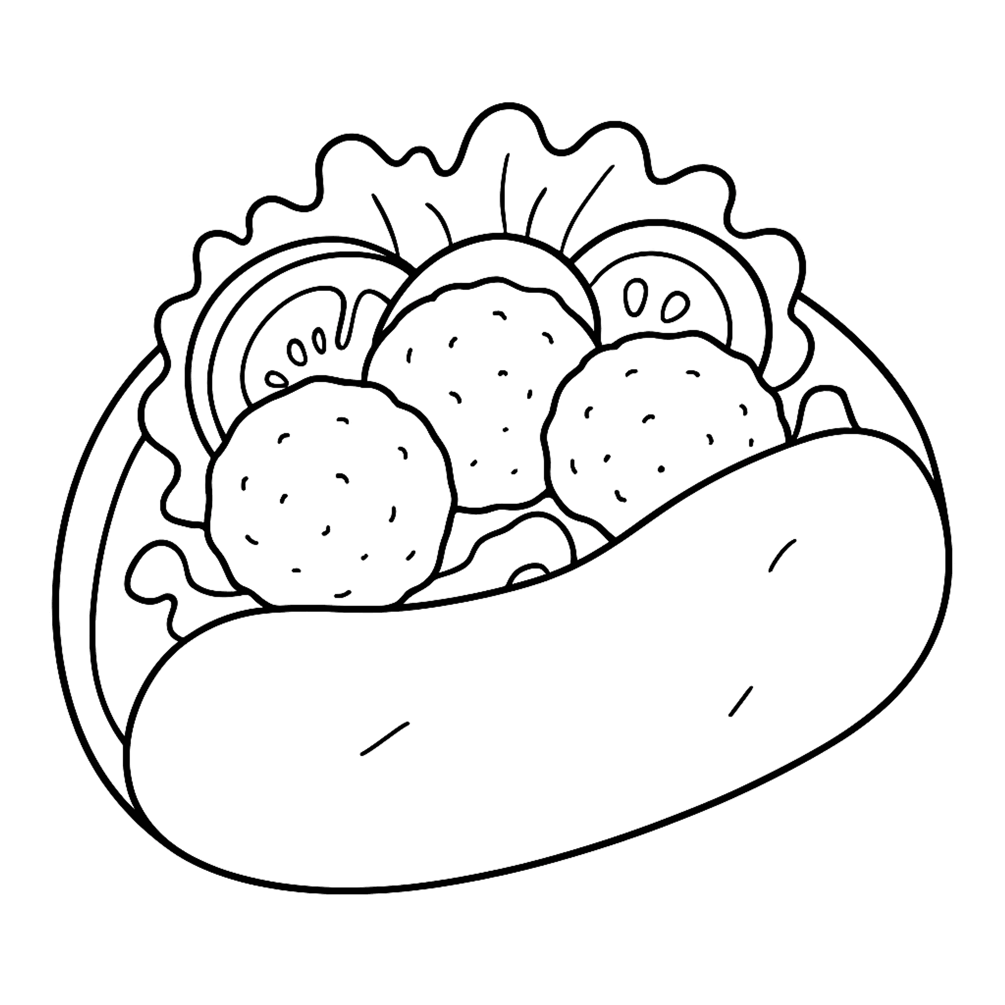 Falafel In Kleurplaat