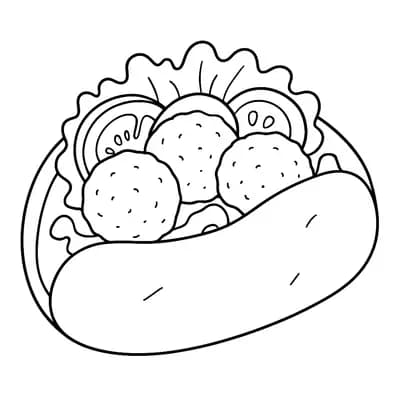 Falafel In Kleurplaat