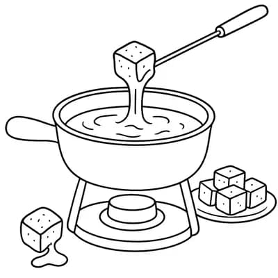 Fondue Cheese Kleurplaat