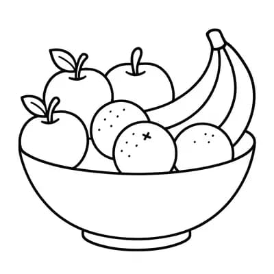 Fruitschaal Kleurplaat