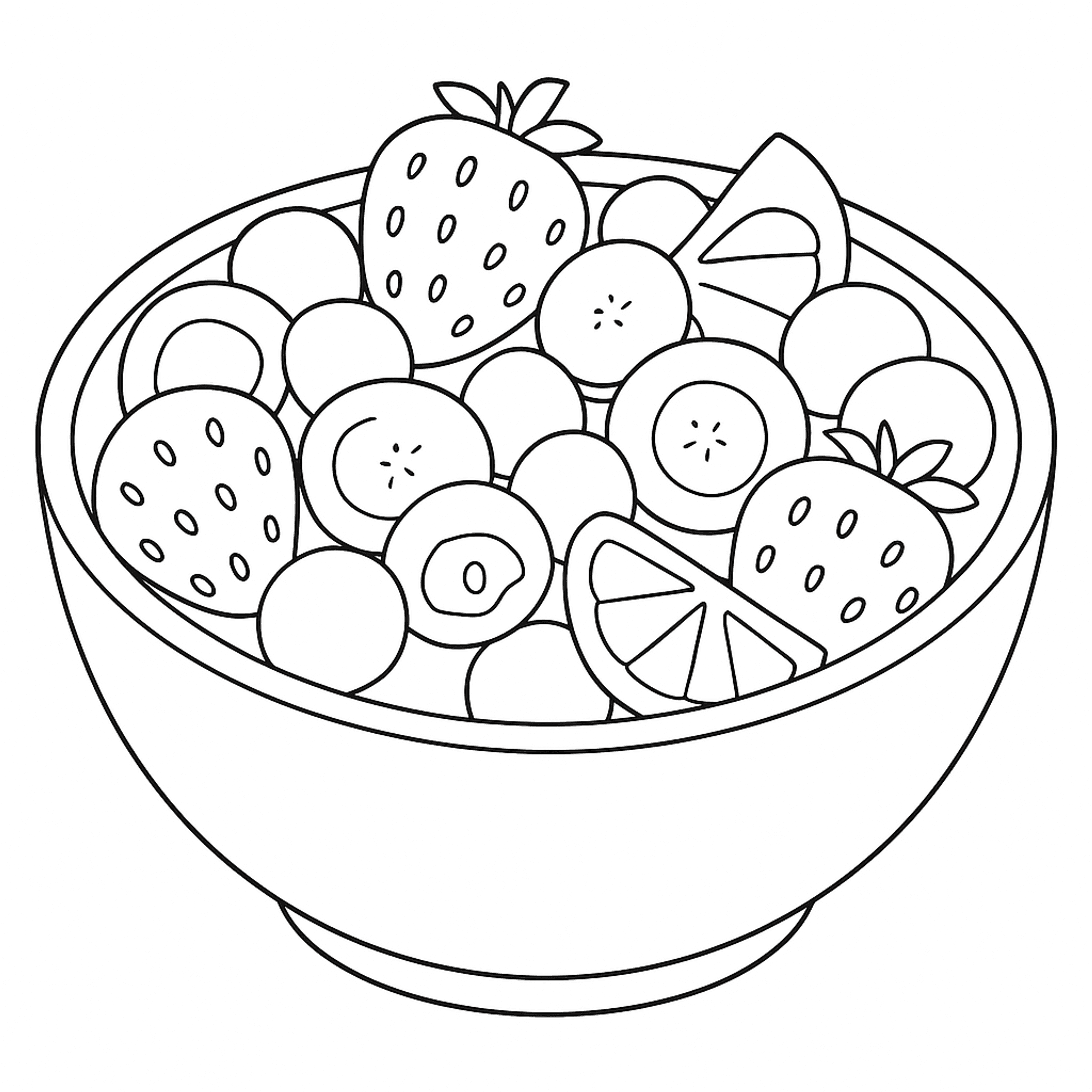 Fruitsalade Kleurplaat