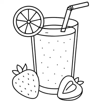 Fruitsmoothie Kleurplaat