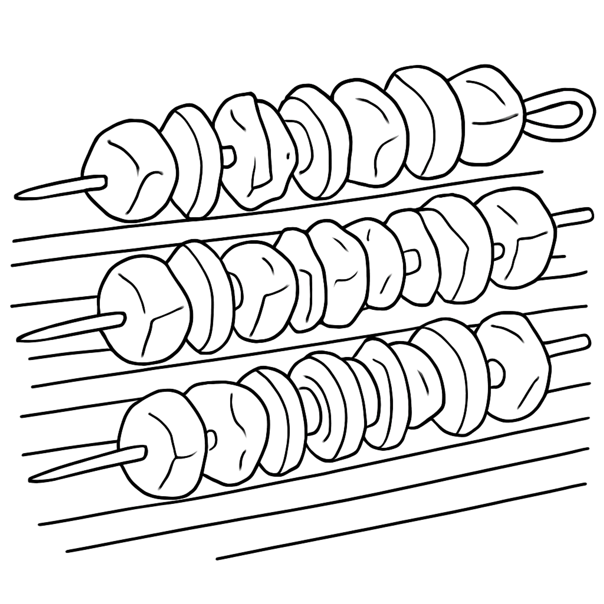 Kebab Skewers Kleurplaat