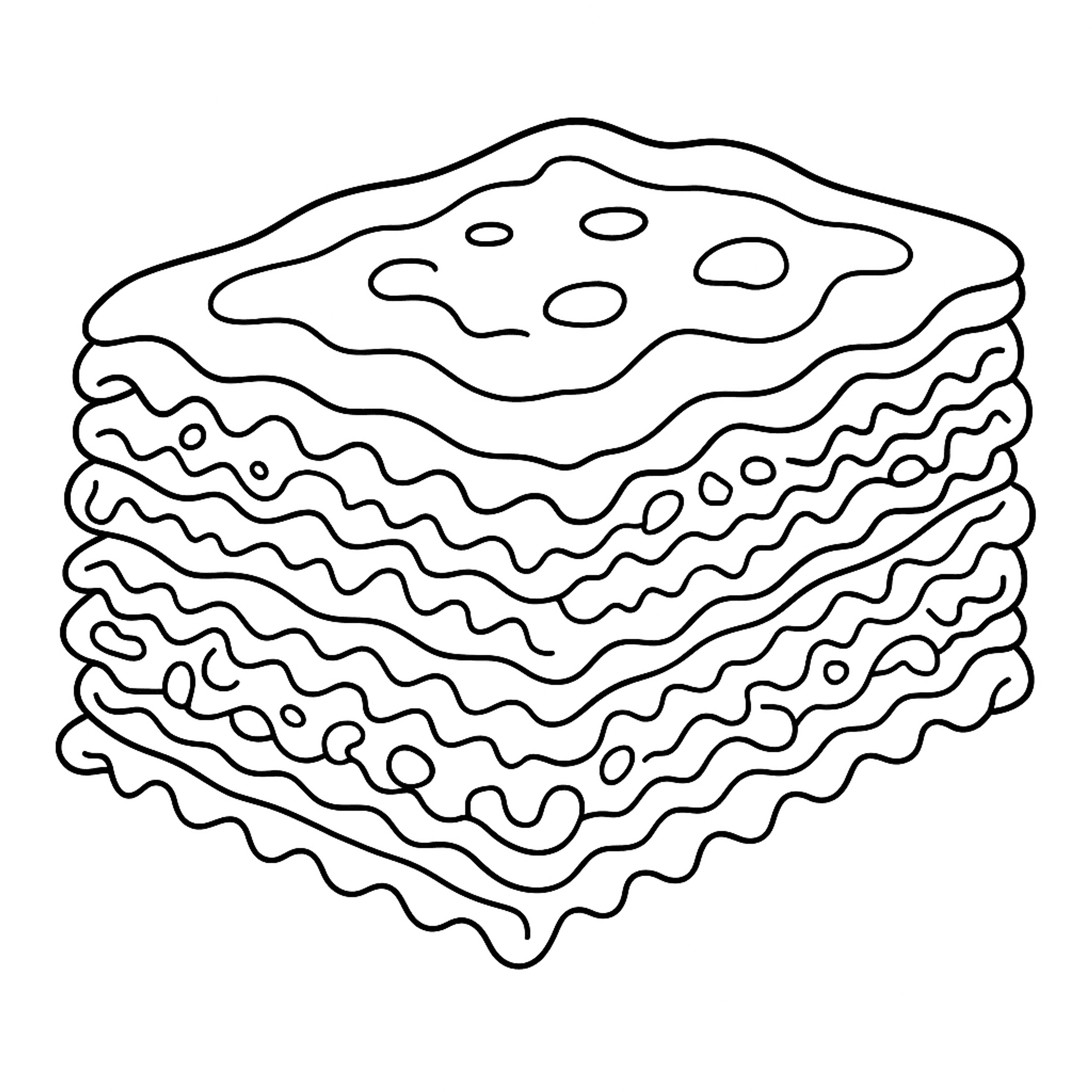 Lasagna Layered Kleurplaat