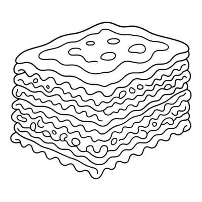 Lasagna Layered Kleurplaat