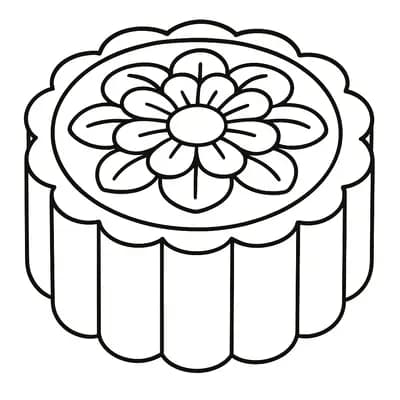 Mooncake Chinese Kleurplaat