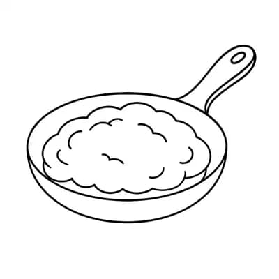 Omelette Frying Kleurplaat
