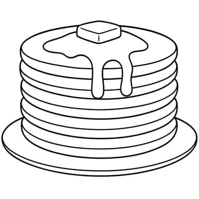 Pannenkoekenstapel Kleurplaat