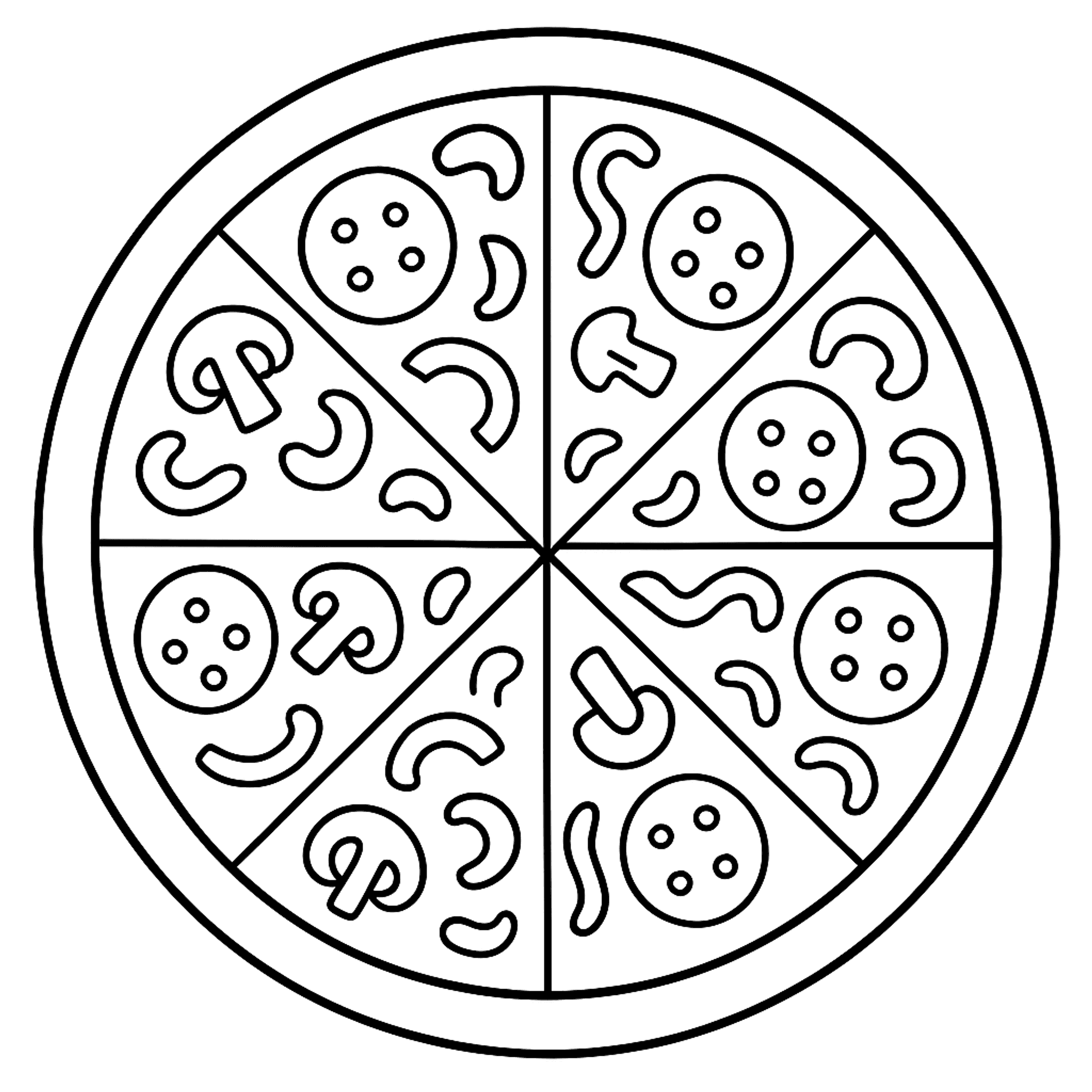 Pizza Kleurplaat