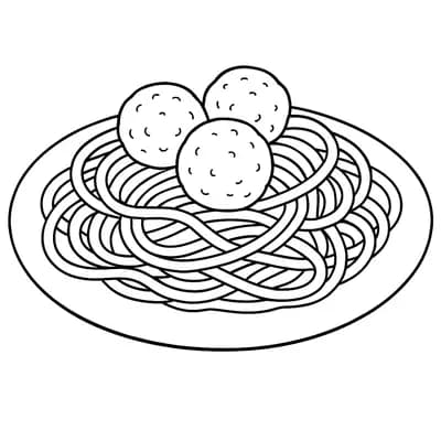 Spaghetti Kleurplaat