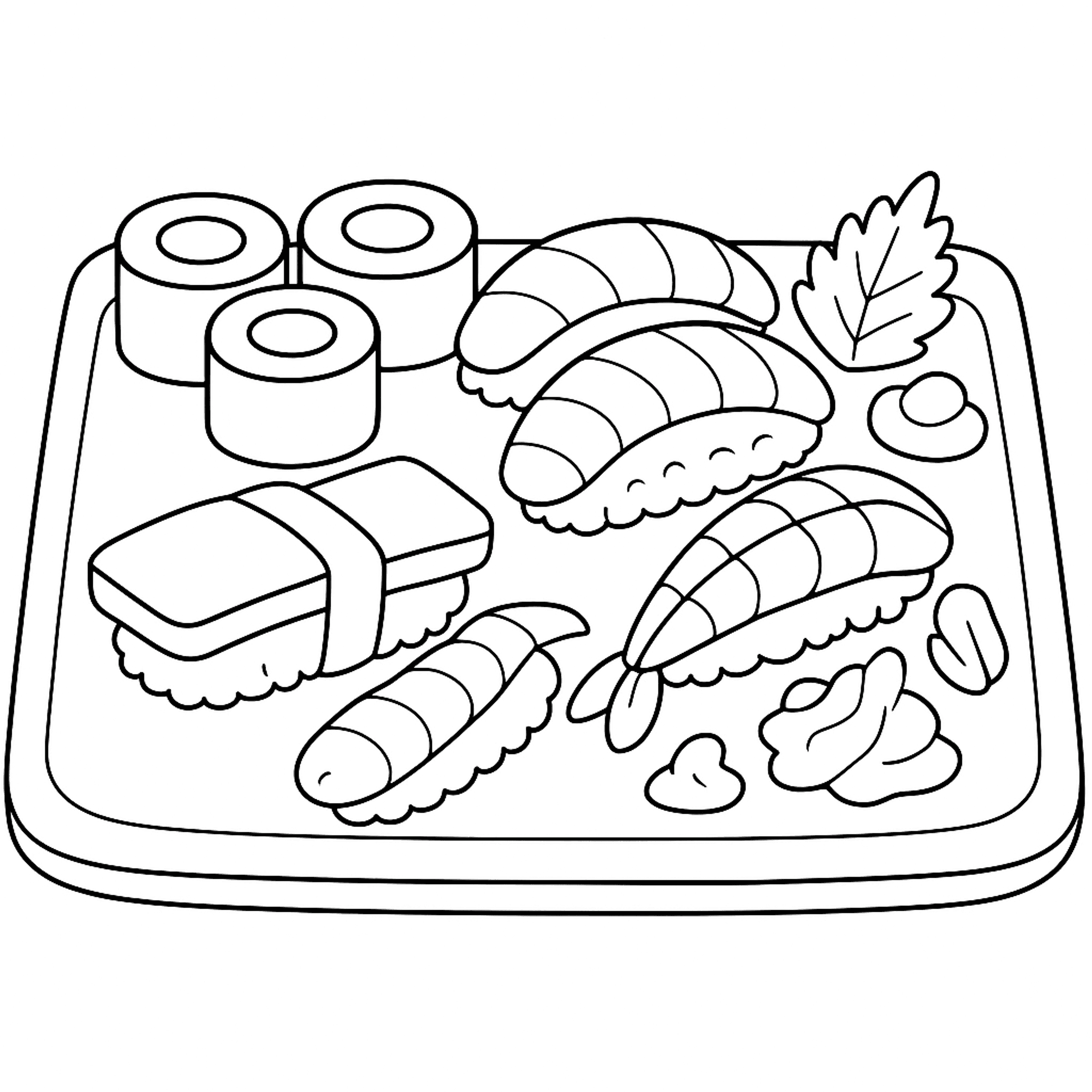 Sushi Kleurplaat