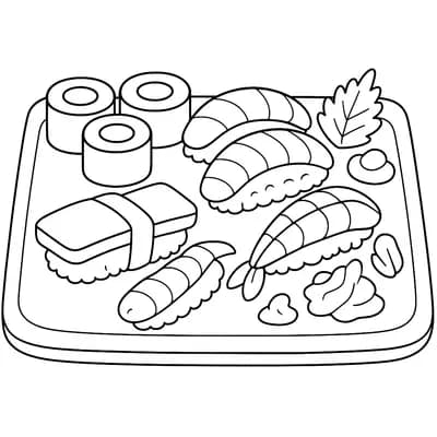 Sushi Kleurplaat