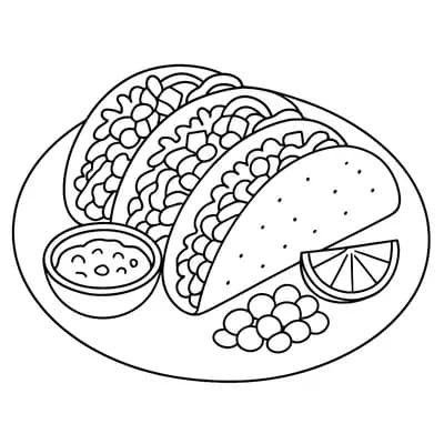Tacos Bord Kleurplaat