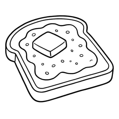 Toast met Jam Kleurplaat