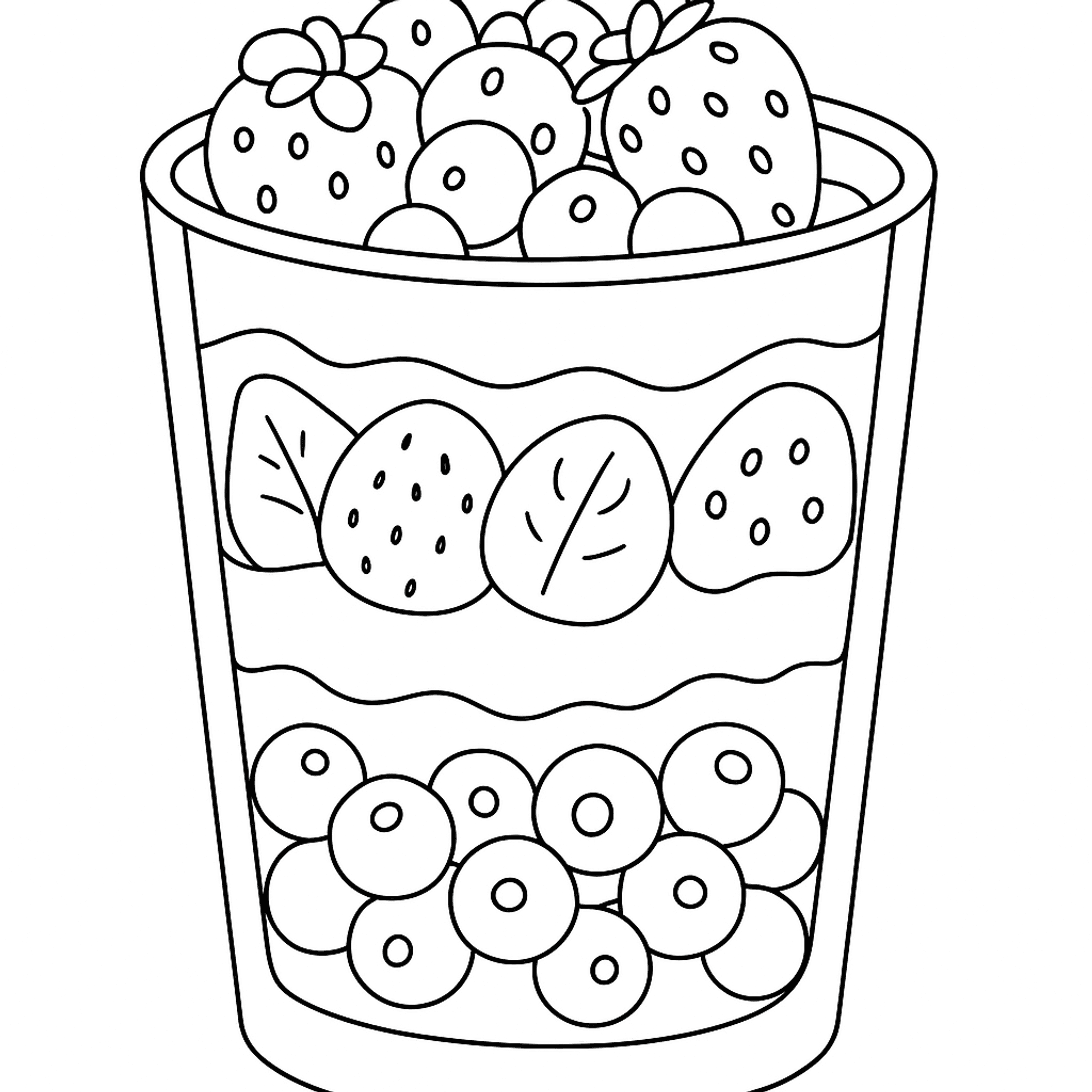 Yogurt Parfait Kleurplaat