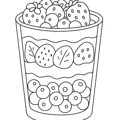 Yogurt Parfait Kleurplaat