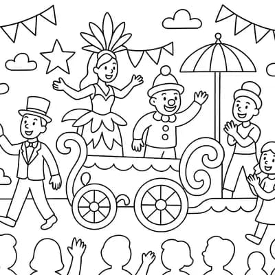 Carnavalswagen Kleurplaat