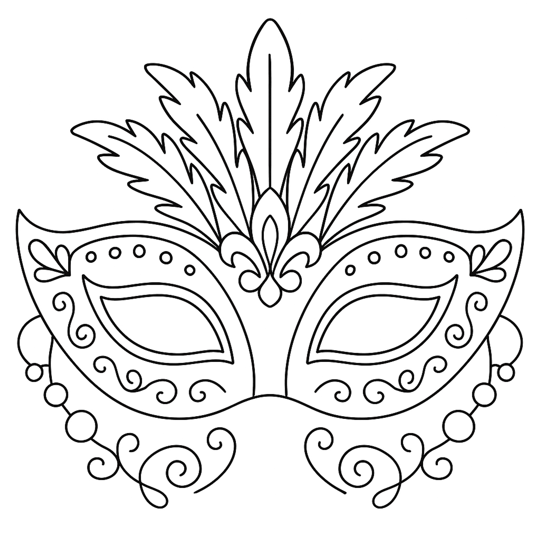 Carnavalmasker Kleurplaat