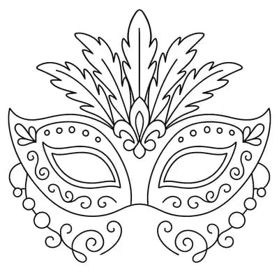 Carnavalmasker Kleurplaat