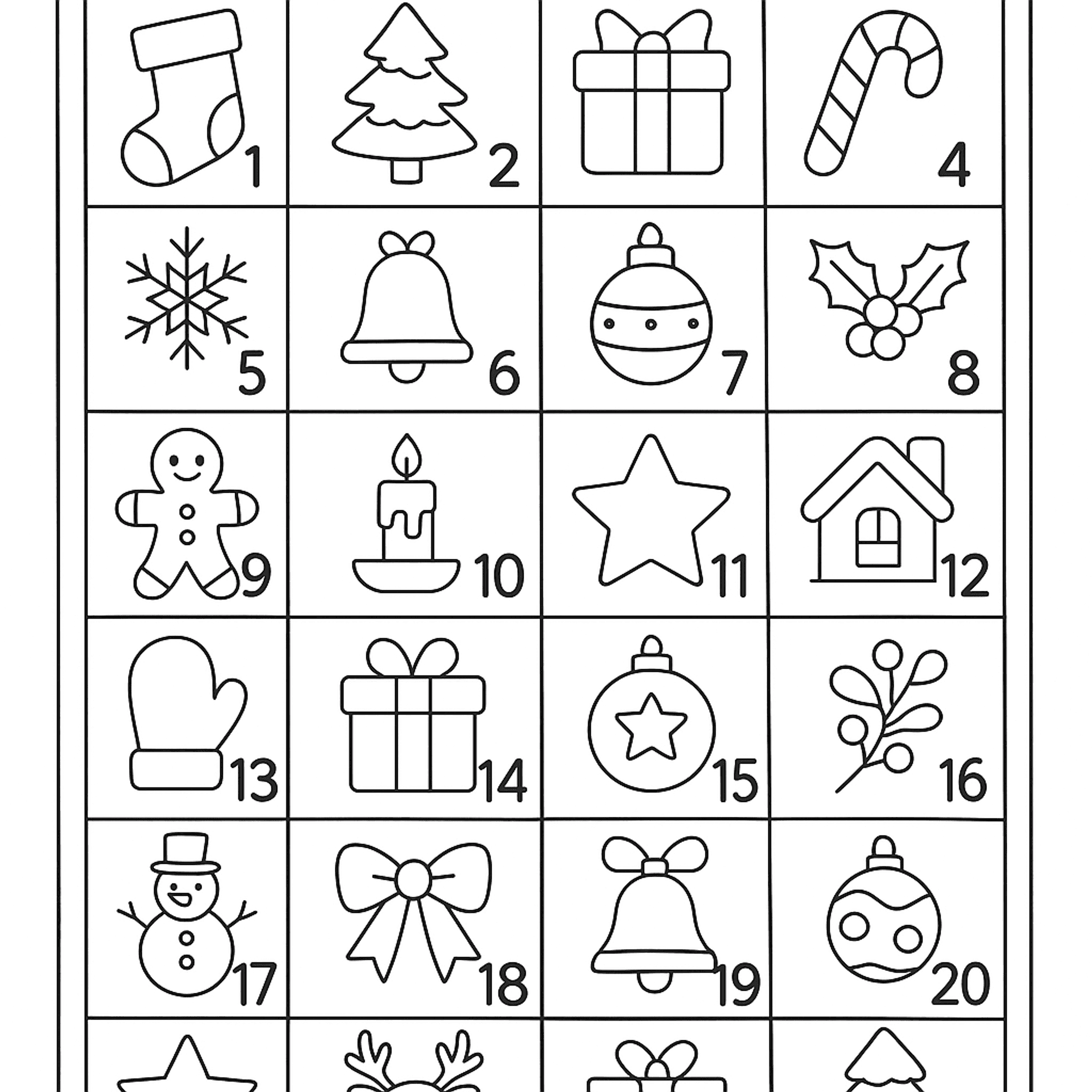 Adventskalender Kleurplaat