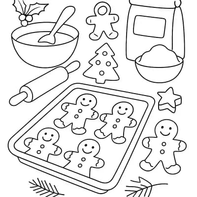 Kerst Koekjes Bakken Kleurplaat