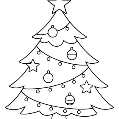 Kerstboom Kleurplaat