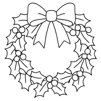Kerstkrans Kleurplaat