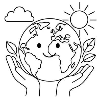 Earth Day Kleurplaat