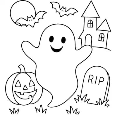 Vriendelijk Spookje Kleurplaat