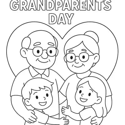 Grandparents Day Kleurplaat
