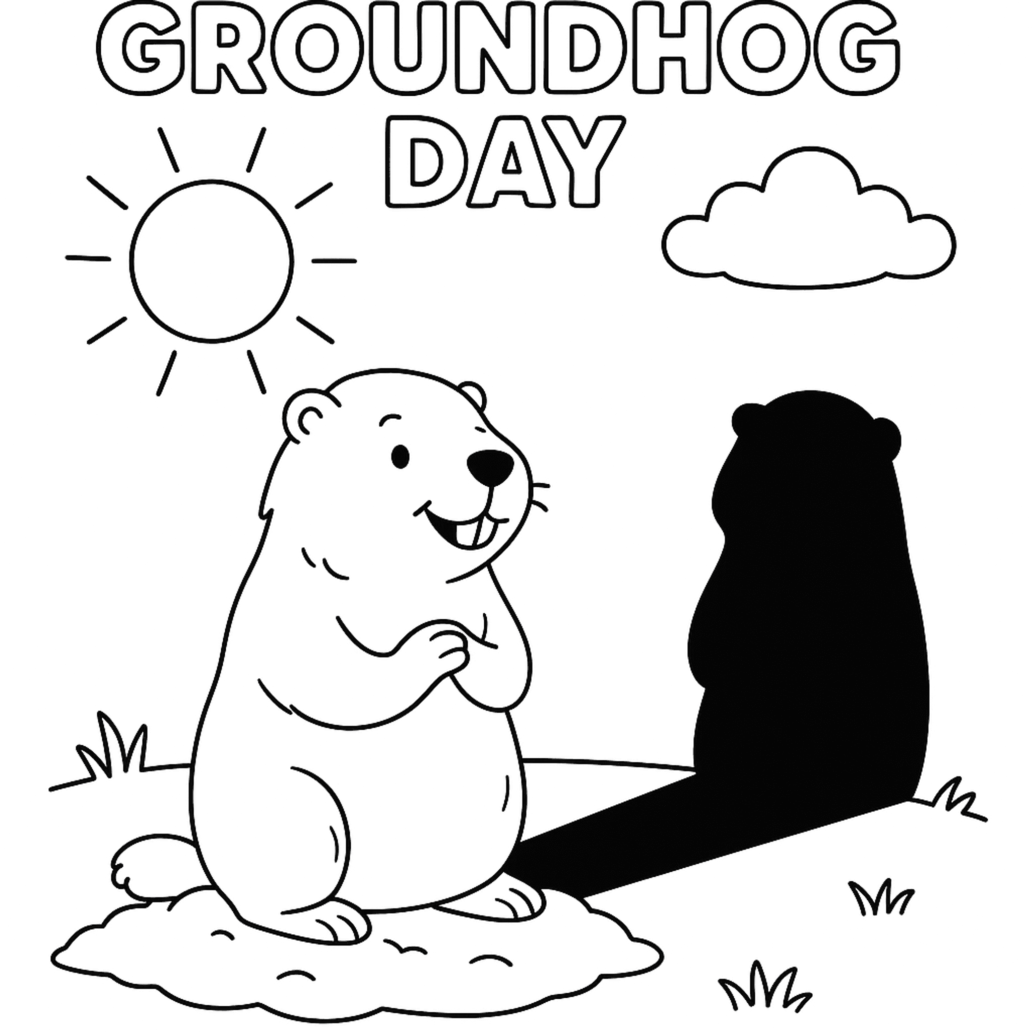 Groundhog Day Kleurplaat