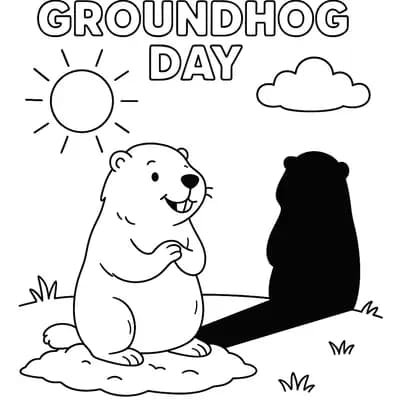 Groundhog Day Kleurplaat