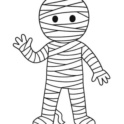 Halloween Mummie Kleurplaat