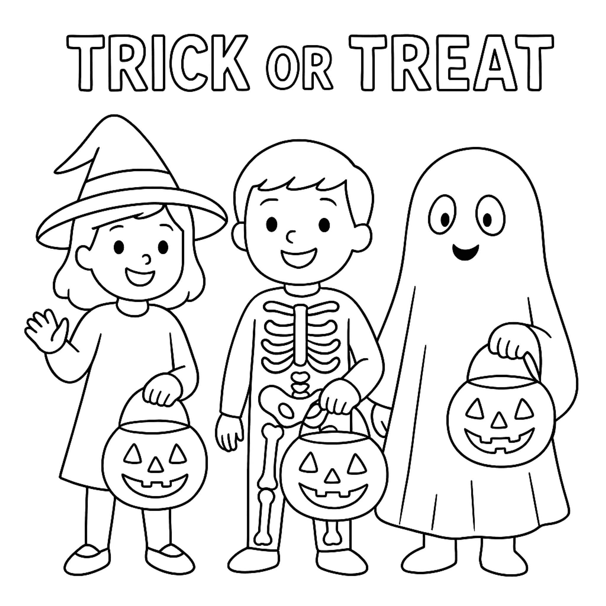 Trick or Treat Kleurplaat