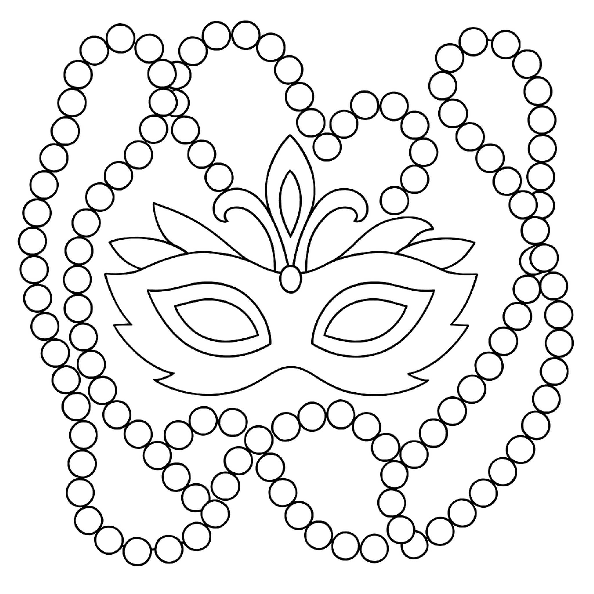 Mardi Gras Kleurplaat