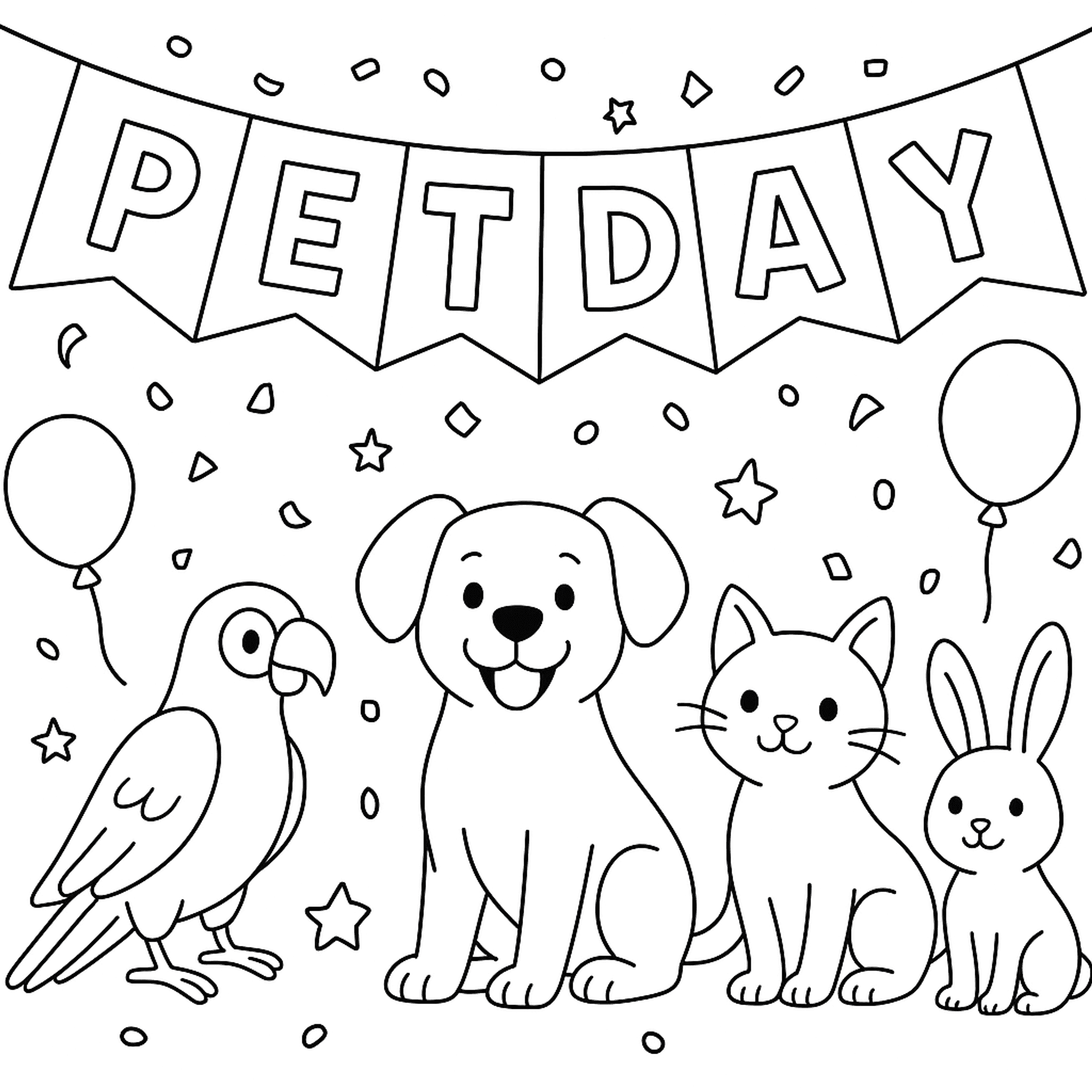 Pet Day Kleurplaat