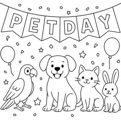 Pet Day Kleurplaat